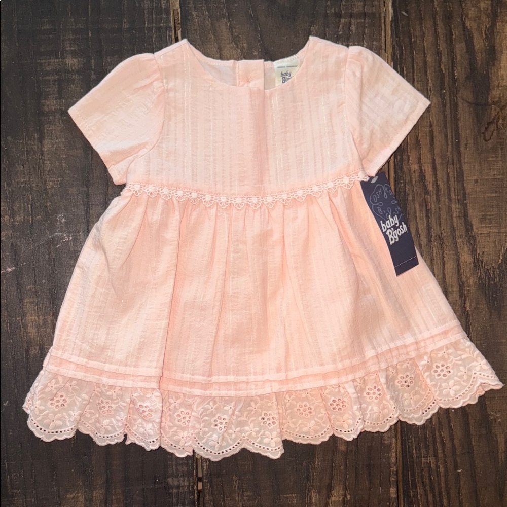 Baby Boden Pink Lace Trim Dress